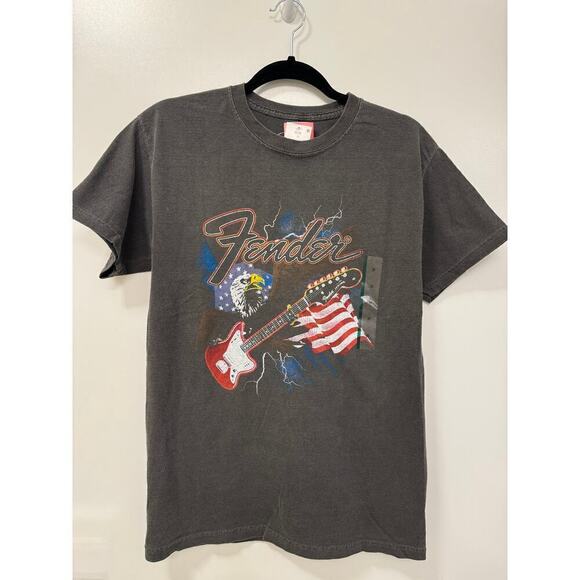 Fender Guitar Medium NWT Gray Tee Shirt Americana - Picture 1 of 5